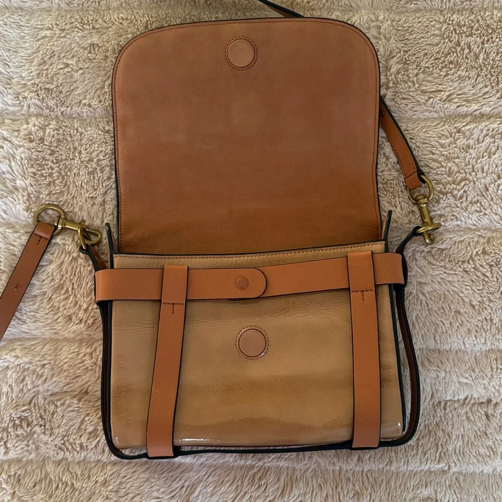 Tory Burch Alastair Pebbled Leather Shoulder Crossbody Bag Tan Convertible Bag - Picture 4 of 16